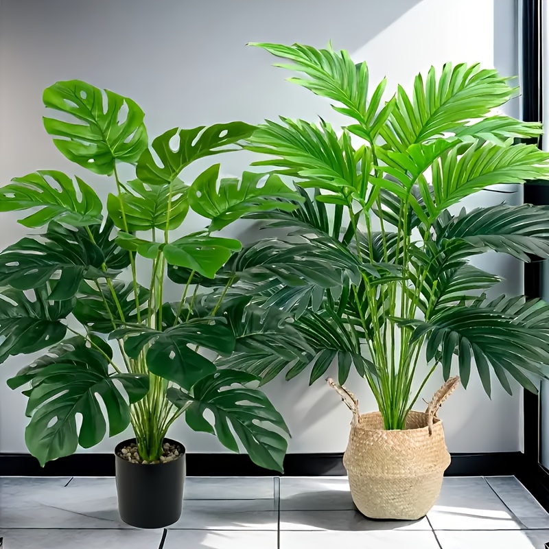 2pcs Green 24Leaves Artificial - Monstera Adansonii recension och pris